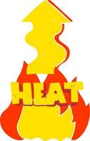 flat color illustration of a cartoon heat rising vector