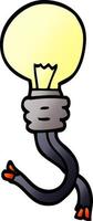 cartoon doodle glowing light bulb vector