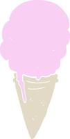 helado de dibujos animados de estilo de color plano vector