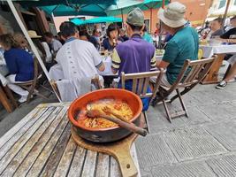 MONTEROSSO AL MARE, ITALY - JUNE, 8 2019 - Pictoresque village of cinque terre italy is full of tourist photo