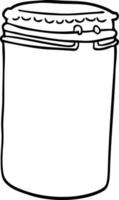 line drawing cartoon storage jar vector