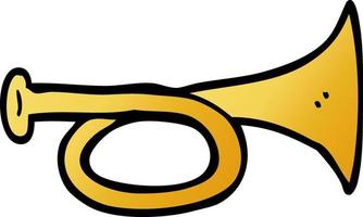 cartoon doodle brass horn vector