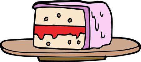 cartoon doodle slice of cake vector