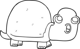 tortuga conmocionada de dibujos animados de dibujo lineal vector