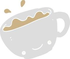 flat color style cartoon cup of coffee vector