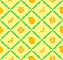 patrón sin costuras de fruta naranja con línea y varios diseños de ilustración naranja. textura para tela, envoltura, papel tapiz o estampado decorativo. vector