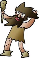 cartoon doodle cave man vector