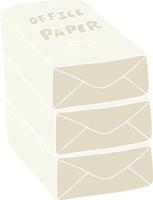 flat color illustration of a cartoon office paper stack vector