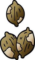 cartoon doodle nuts in shells vector