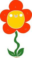 flat color style cartoon flower vector