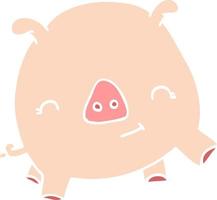 cartoon doodle happy pig vector