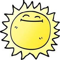 cartoon doodle shining sun vector