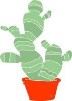 flat color style cartoon cactus vector