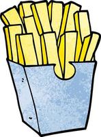 caricatura, garabato, papas fritas vector