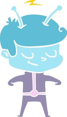 friendly flat color style cartoon spaceman