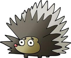 cartoon doodle spiky hedgehog vector