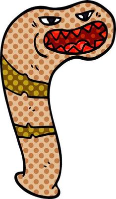 cartoon doodle monster leech
