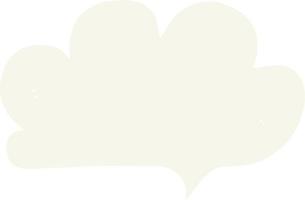 flat color illustration of a cartoon cloud speech bubble vector