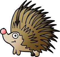 cartoon doodle spiky hedgehog vector