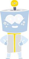 happy flat color style cartoon robot vector