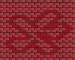 Red Seamless Color Brickwall Background. Vector Design.