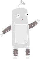 flat color illustration of a cartoon robot vector