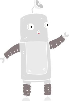 flat color illustration of a cartoon robot