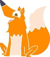 flat color style cartoon happy fox vector