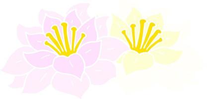 flat color style cartoon flowers vector