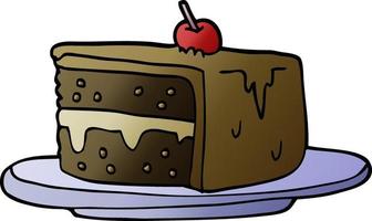 cartoon doodle slice of cake vector