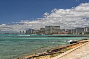 panorama de la playa de waikiki foto