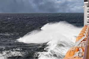 Ship in the storm tempest photo