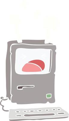 flat color style cartoon overheating computer
