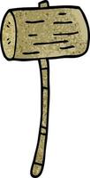 cartoon doodle wood mallet vector