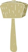 flat color illustration of a cartoon wooden mallet vector