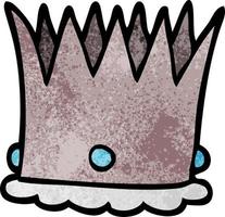 cartoon doodle silver crown vector