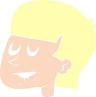 flat color illustration of a cartoon man biting lip vector