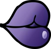 cartoon doodle purple lips vector