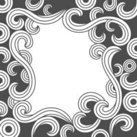 Black white decorative doodles wave. - Vector. vector
