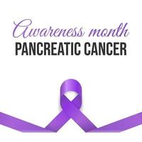 Pancreatic Cancer Awareness Poster Purple Ribbon. - Vector. vector