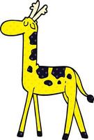 cartoon doodle walking giraffe vector