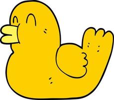 cartoon doodle rubber duck vector