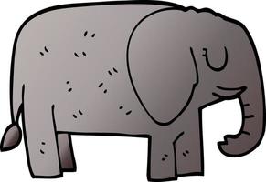 caricatura, garabato, elefante, posición, todavía vector