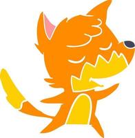 friendly flat color style cartoon fox vector