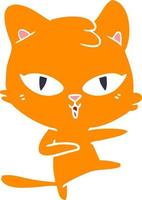 gato de dibujos animados de estilo de color plano vector