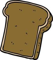 cartoon doodle slice of bread vector