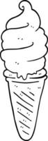 line drawing cartoon ice cream vector