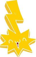 flat color style cartoon lightning bolt vector