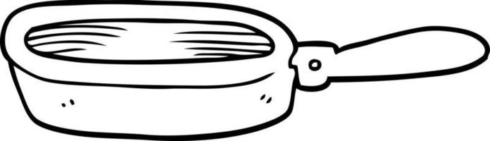 line drawing cartoon of a frying pan vector