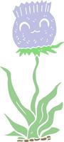 flat color style cartoon thistle vector